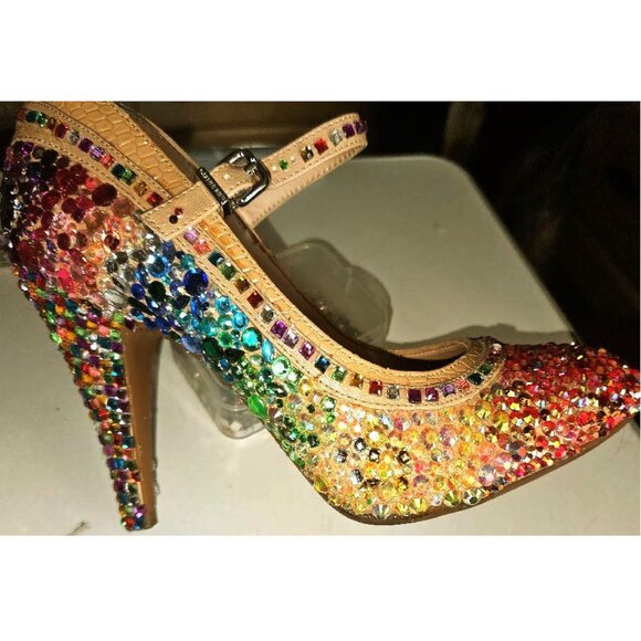 Gorgeous Rainbow Sequined Heels - Picture 9 of 15